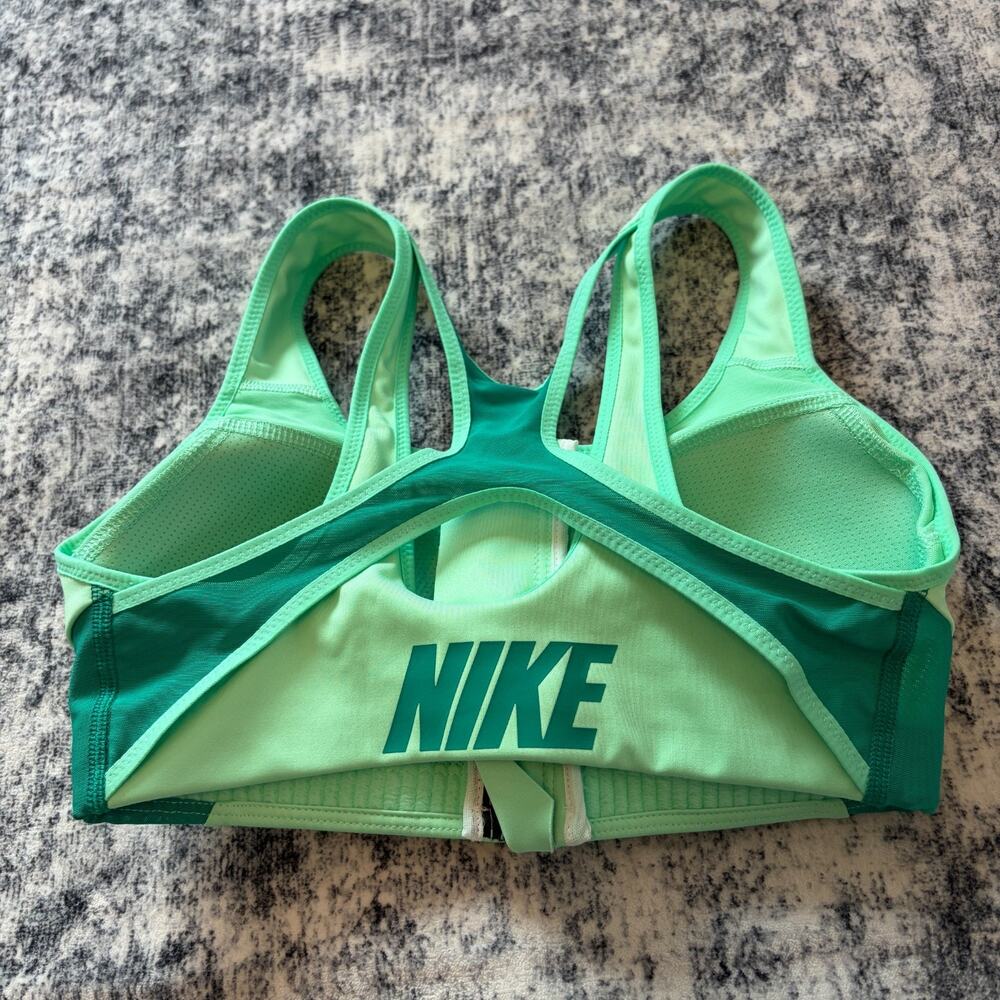 Nike Dri-FIT Shape High-Support Zip-Front Sports Bra Green DN4219-342 Womens XS - Picture 3 of 9